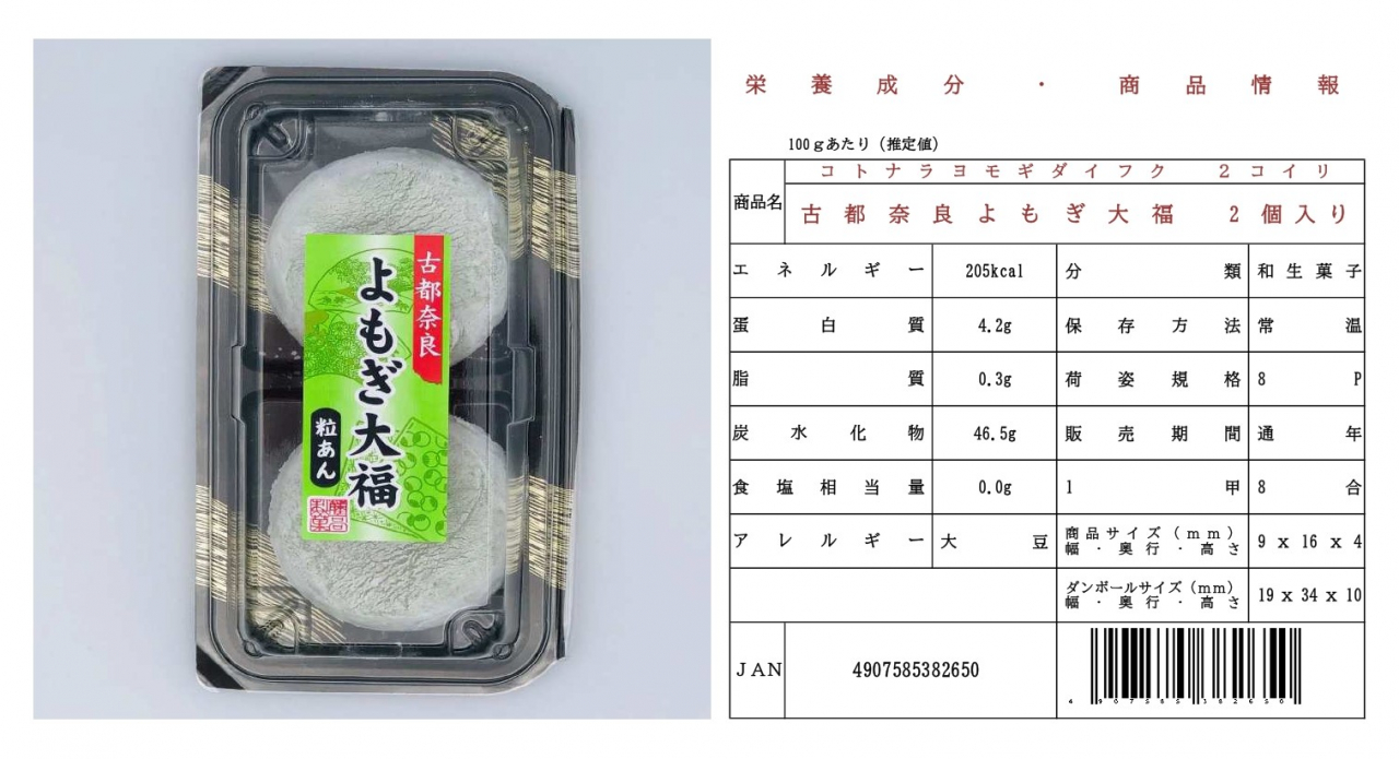 新古都奈良 よもぎ大福2個入り